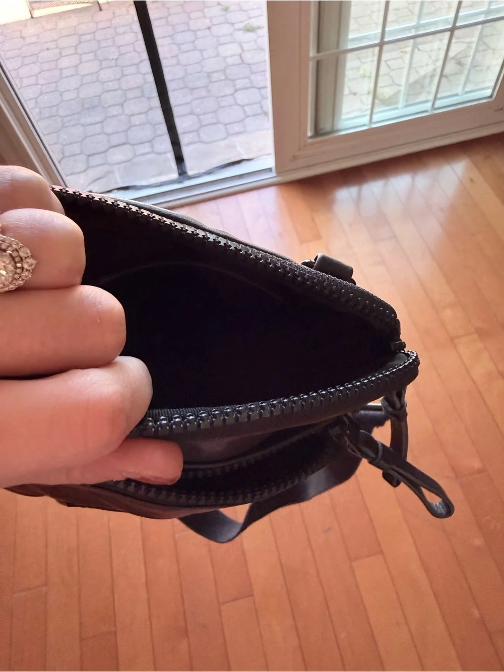 All Saints Black Leather Crossbody Bag